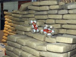 El aseguramiento de mil 258 paquetes arrojaron un peso total de ocho toneladas. ARCHIVO  /