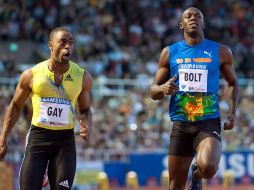 El estadounidense Tyson Gay  venció el 6 de agosto en Estocolmo al rey de los 100 metros planos, el jamaicano Usain Bolt. REUTERS  /