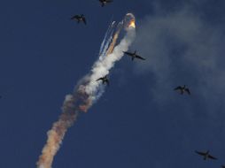 El cohete no consiguió la suficiente propulsión y se desintegró. EFE  /