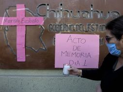 Mujeres de diversas organizaciones sociales protestaron cerca de la representación de Chihuahua en el Distrito Federal. EL UNIVERSAL  /