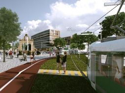 Render del proyecto de Tranvía en Zapopan. ESPECIAL  /