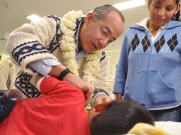 El Presidente Felipe Calderón en la inauguración en la inauguración de un hospital en San José del RIncón. EL UNIVERSAL  /