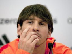 El jugador argentino Lionel Messi ofreció una conferencia de prensa. EFE  /