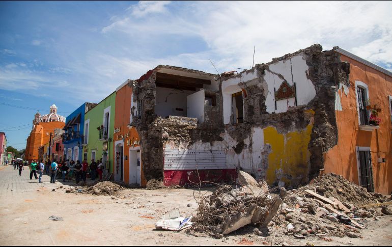 Aspecto de las viviendas en la comunidad poblana tras el terremoto de 7.1 del pasado 19 de septiembre.