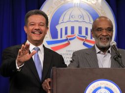 René Preval, presidente de Haití y Leonel Fernández, presidente de República Dominicana. AFP  /