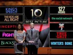 Tablero de nominados a la Mejor Película del año en los Oscar. AP  /