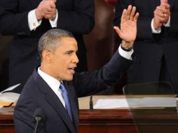 Barack Hussein Obama frente a legisladores en el Capitolio. AFP  /