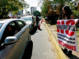 Habitantes de colonias aledañas protestaron en rechazo al puente que se pretende construir. A. GARCÍA  /