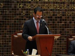 El presidente de la Mesa Directiva, Jesús Casillas Romero presentó el informe de actividades del primer año. ESPECIAL  /