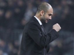 Josep Guardiola celebrando un gol del Barcelona. EFE  /