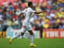 Joao Rojas celebra el segundo gol del Morelia en el partido. MEXSPORT  /