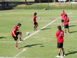 Los jugadores del Atlas durante uno de los entrenamientos previos al juego ante Monterrey. E.PACHECO  /