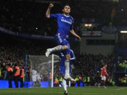 Frank Lampard celebra el gol con el que el Chelsea venció al Manchester United. REUTERS  /