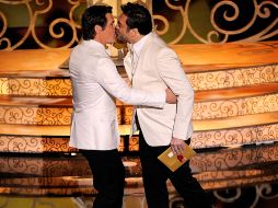 Aseguran que no fue censurado el momento en el que los actores festejaban sobre el escenario. AP  /