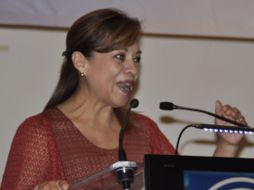 Josefina Vázquez Mota, coordinadora del PAN en la Cámara de Diputados, dicta una conferencia magistral. NTX  /