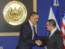 Obama elogió a Funes por trabajar en migración e instalar más empresas para ayudar a los salvadoreños a obtener empleo. EFE  /