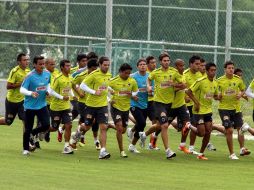Los rayados del Monterrey durante una sesión de entrenamiento previa al partido contra Toluca. MEXSPORT  /
