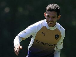 Israel Castro, mediocampista de Pumas, durante una sesión de entrenamiento. MEXSPORT  /