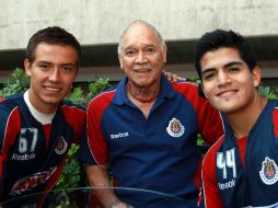 Erick Torres, Salvador Reyes y Jesús Sánchez durante el “Día de Prensa”. MEXSPORT  /