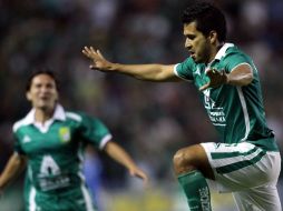 Luis Nieves del León, celebra la anotación contra Correcaminos, en el partido de la Liga de Ascenso del Clausura 2011. MEXSPORT  /