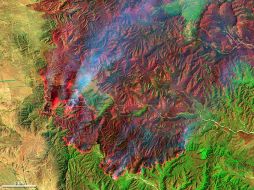 Imágenes tomadas el 9 de abril por el satélite Landsat-5. EGV. NASA - EL UNIVERSAL  /