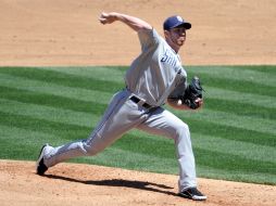 Dustin Moseley de Padres de San Diego ponchó a seis de los Dodgers. AFP  /