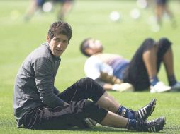 El arquero “Pikolín” Palacios, al finalizar la práctica de los felinos. MEXSPORT  /