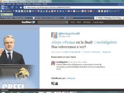 El senador panista Santiago Creel expresó su felicidad por el pase a la final del equipo universitario en la red social. ESPECIAL  /