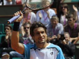 El tenista español, David Ferrer, durante el encuentro ante Jarkko Nieminen. AFP  /