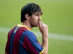 El atacante argentino, Lionel Messi, durante entrenamiento del Barcelona. EFE  /