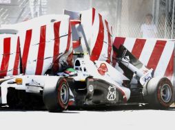 'Checo' estuvo inconciente tras el impacto. REUTERS  /