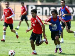 Christian Bermúdez, durante una sesión de entrenamiento con la Selección mexicana. MEXSPORT  /