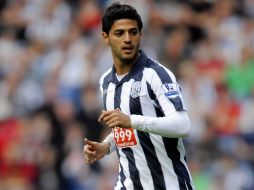 Carlos Vela en acción en un partido del West Bromwich. MEXSPORT  /