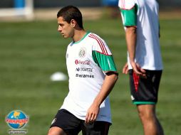 Javier Hernández en una práctica con la Selección mexicana. MEXSPORT  /