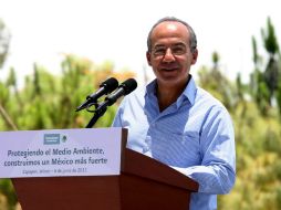 El Mandatario hizo un reconocimiento a la labor de la Comisión Nacional Forestal. EL UNIVERSAL  /