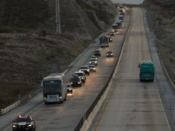 Durante la mañana salieron de Monterrey para continuar su ruta. AP  /