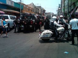 Policías estatales y elementos de Vialidad en la zona Obregón. M. PATIÑO  /