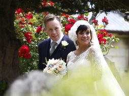 La cantante sonríe luego de la ceremonia religiosa. REUTERS  /