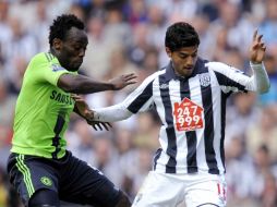 El futbolista, Carlos Vela, durante un partido con el West Bromwich. MEXSPORT  /