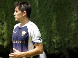 Efraín Velarde de Pumas, durante una sesión de entrenamiento. MEXSPORT  /