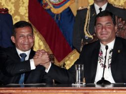 Correa admitió que con Humala abordaron el tema de la demanda de delimitación marítima planteada por Perú contra Chile. AP  /