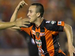 Antonio Pedroza de Jaguares celebra el gol, durante el juego de cuartos de final de Copa Libertadores 2011.MEXSPORT  /