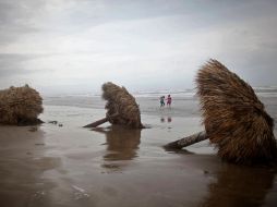Así luce la Playa Azul, en la ciudad veracruzana de Tuxpan, tras el paso de 'Arlene'. AP  /