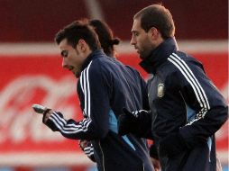 La selección albiceleste entrenó en la localidad de Ezeiza a puerta cerrada.EFE  /