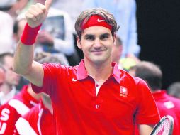 Roger Federer no jugaba en la Copa Davis desde 2009. Ayer ganó en cuatro sets. AFP  /