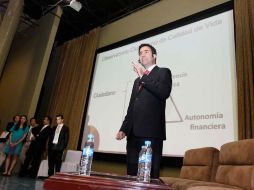 David Gómez presentó los resultados de la Primera Encuesta de Percepción Ciudadana de Calidad de Vida en la ZMG. E. PACHECO  /