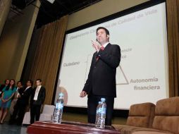 David Gómez presentó los resultados de la Primera Encuesta de Percepción Ciudadana de Calidad de Vida en la ZMG. E. PACHECO  /