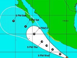 Mapa del avance del huracán 'Dora' por las costas mexicanas. NTX  /