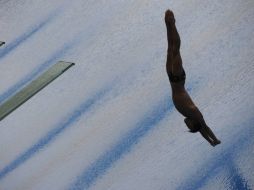 Julian Sanchez en la competencia de salto de tres metros. AFP  /