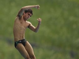 El clavadista mexicano, Iván García, durante competencia en el Campeonato Mundial de Nación en China. REUTERS  /